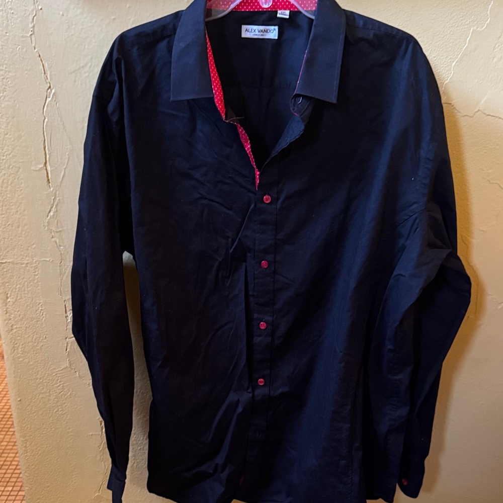 Alex Vando Black & Red Button Up Shirt